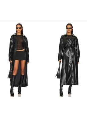 Amanda Uprichard Lansing Coat - Black Patent - XS